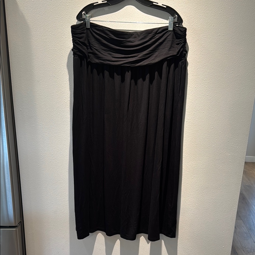 Boden Black Fold-Over Waist Maxi Skirt size 20/22R